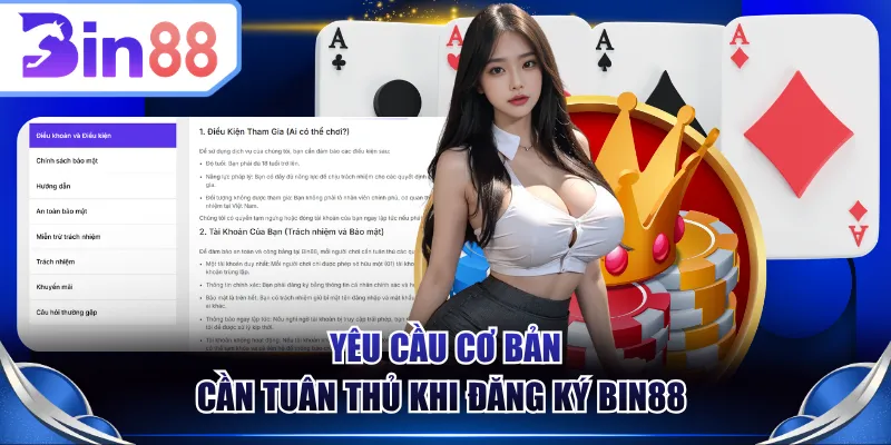Yêu cầu cơ bản cần tuân thủ khi đăng ký BIN88